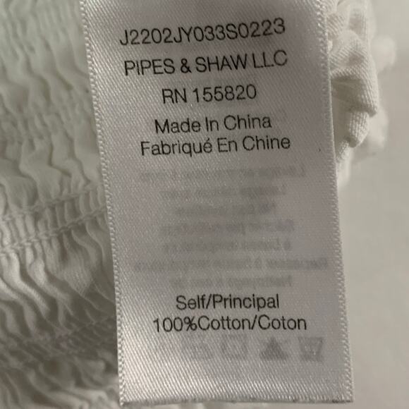 Veronica Beard XS Womens Langston Smocked Top White Puff Sleeve - Picture 9 of 9